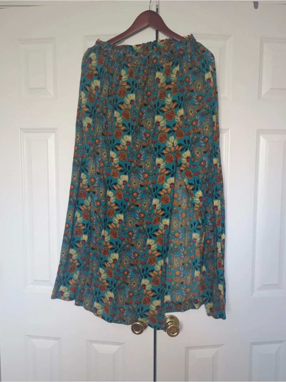 Natural Life Teal Floral Maxi Skirt - Women